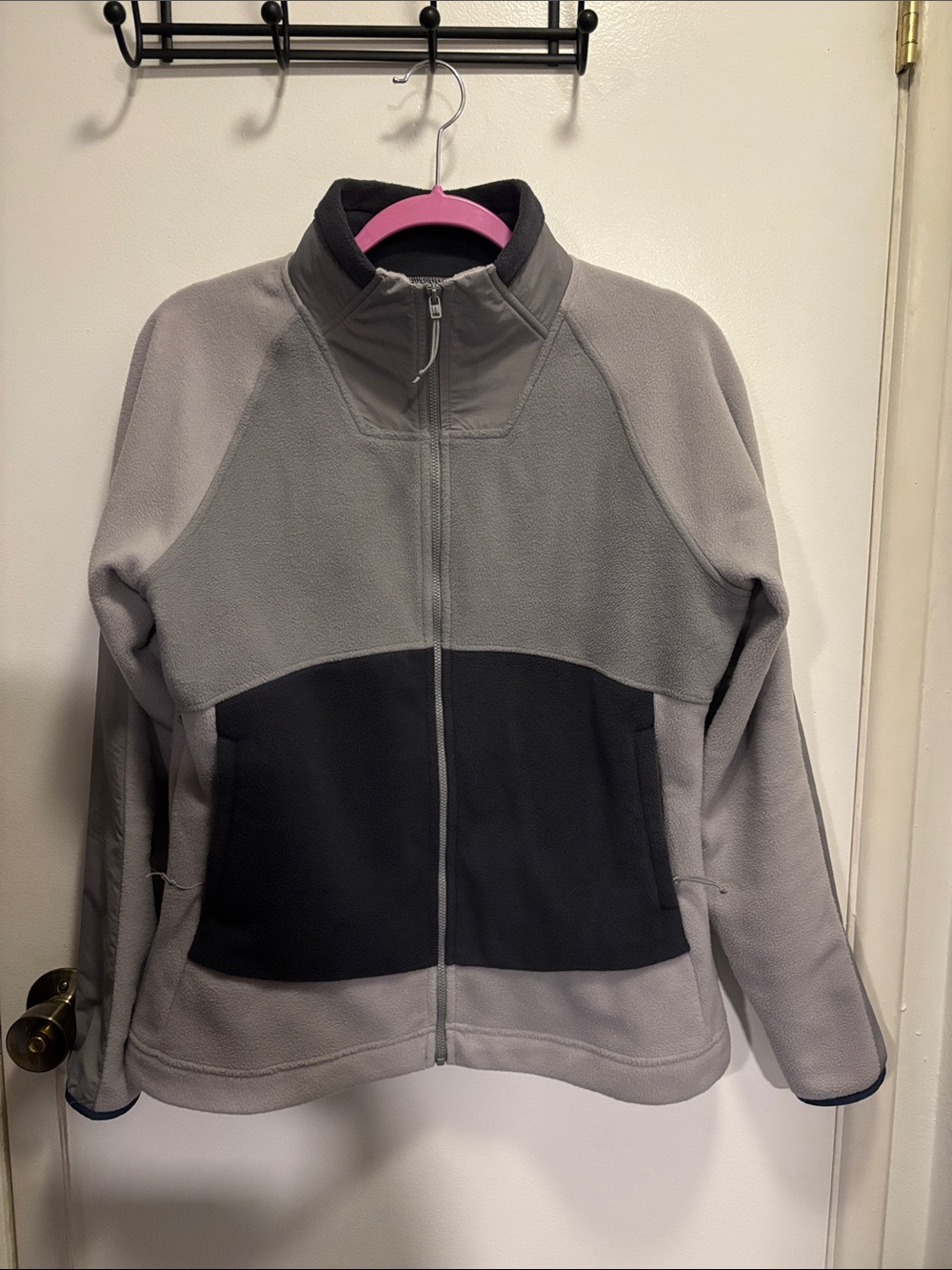Mountain Hardwear Two-Tone Grey Full-Zip Teddy Fleece Jacket